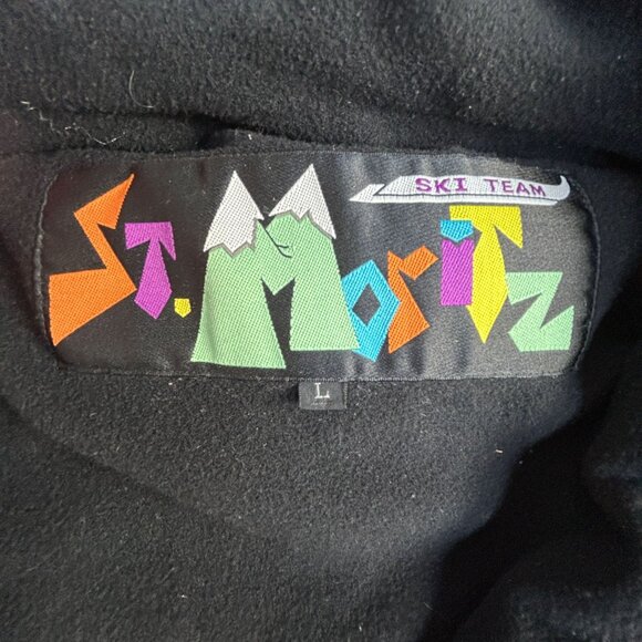 Vintage St. Moritz Ski Team Red Jacket Mens Large Full-Zip Lightweight Pockets - Picture 3 of 10